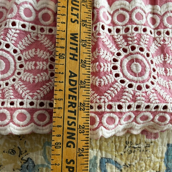 Boden Pink Cotton Skirt w White Embroidered Trim - Picture 11 of 11